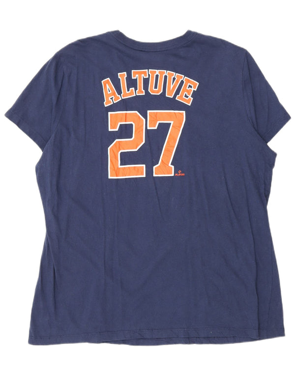 T-shirt grafica da uomo Nike Houston Astons Top XL in cotone blu navy