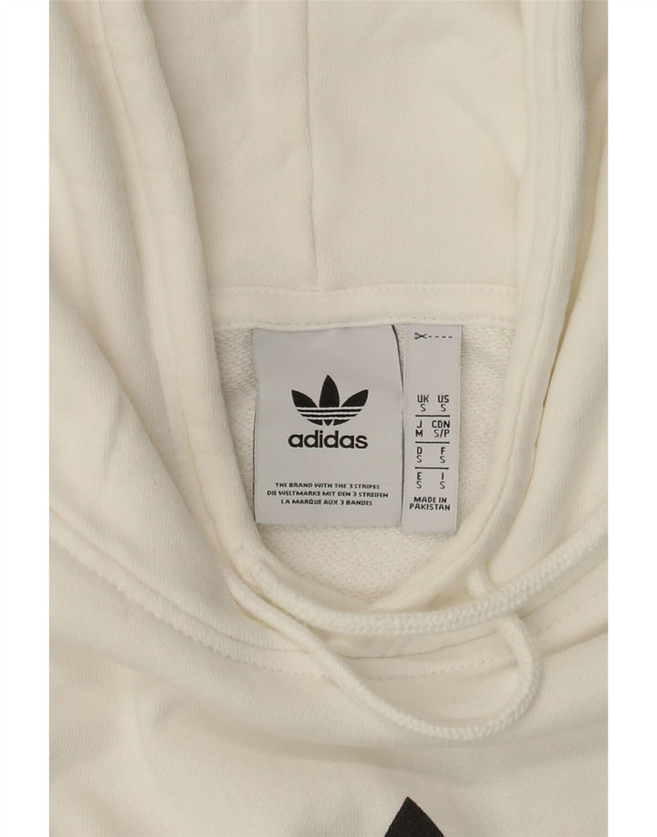 Felpa con cappuccio grafica da uomo Adidas Small bianca