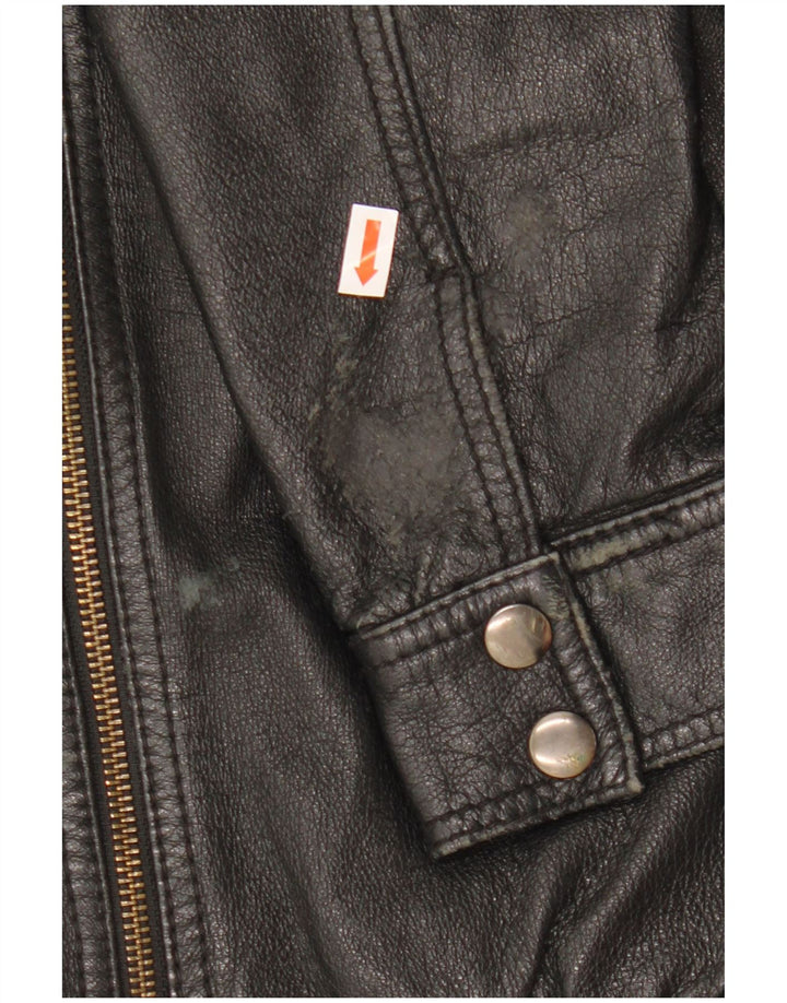 Giacca in pelle corta da donna H&M EU 38 pelle nera media