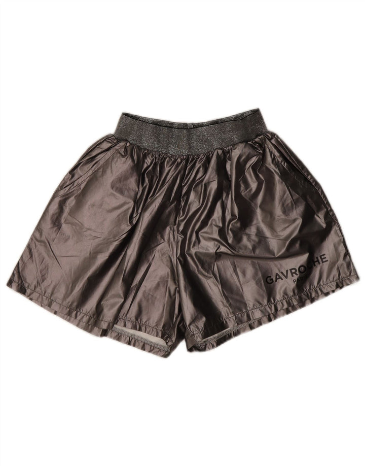 Pantaloncini sportivi vintage da donna UK 16 grandi poliestere grigio