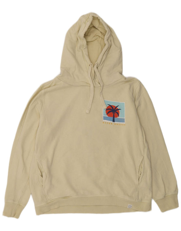 Felpa con cappuccio grafica da donna Fat Face UK 14 Cotone giallo medio