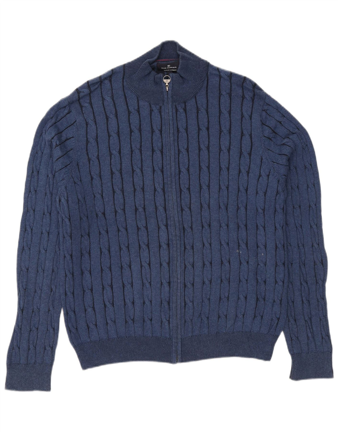Maglione cardigan da uomo Marks & Spencer Blue Harbour, grande cotone blu