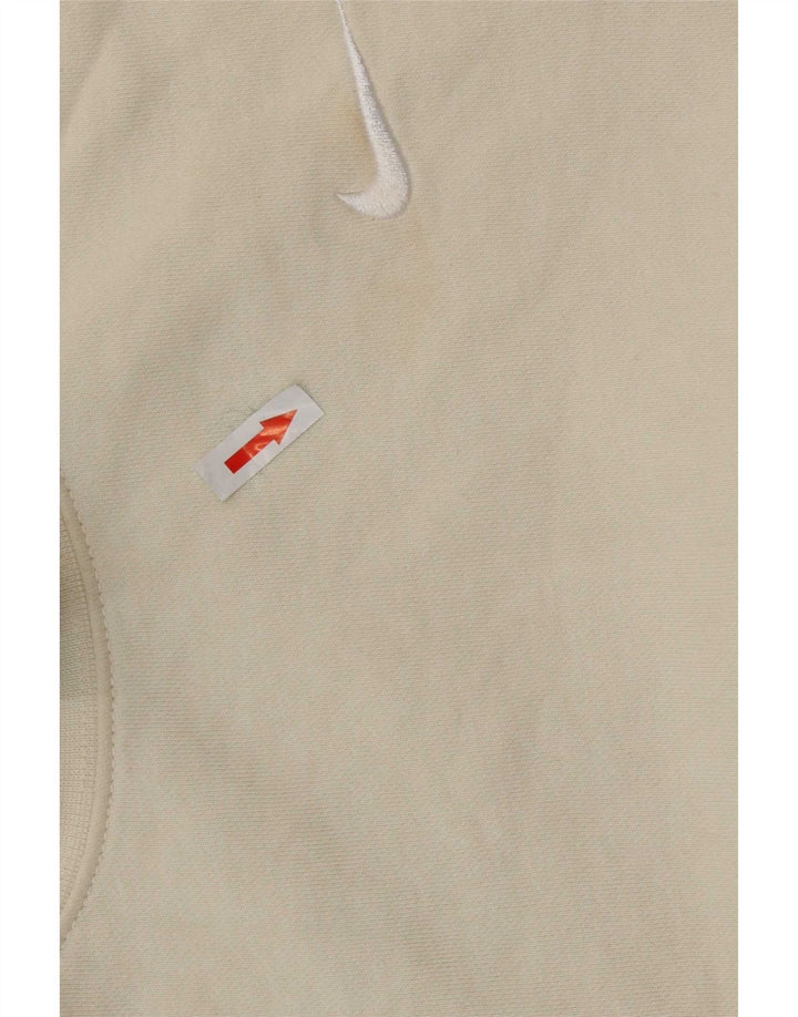 Felpa oversize corta da donna Nike, maglione UK 14, cotone bianco sporco medio