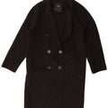 Cappotto doppiopetto oversize da donna Zara UK 10 piccolo in lana nera