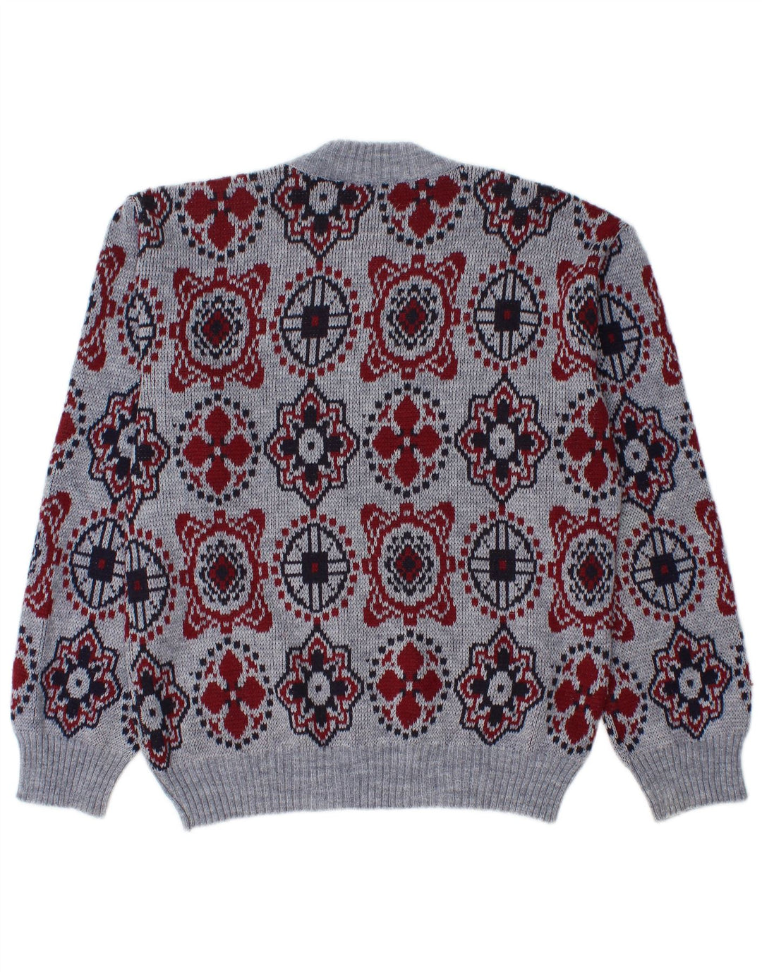 Maglione maglione girocollo da uomo VINTAGE blu medio Fair Isle
