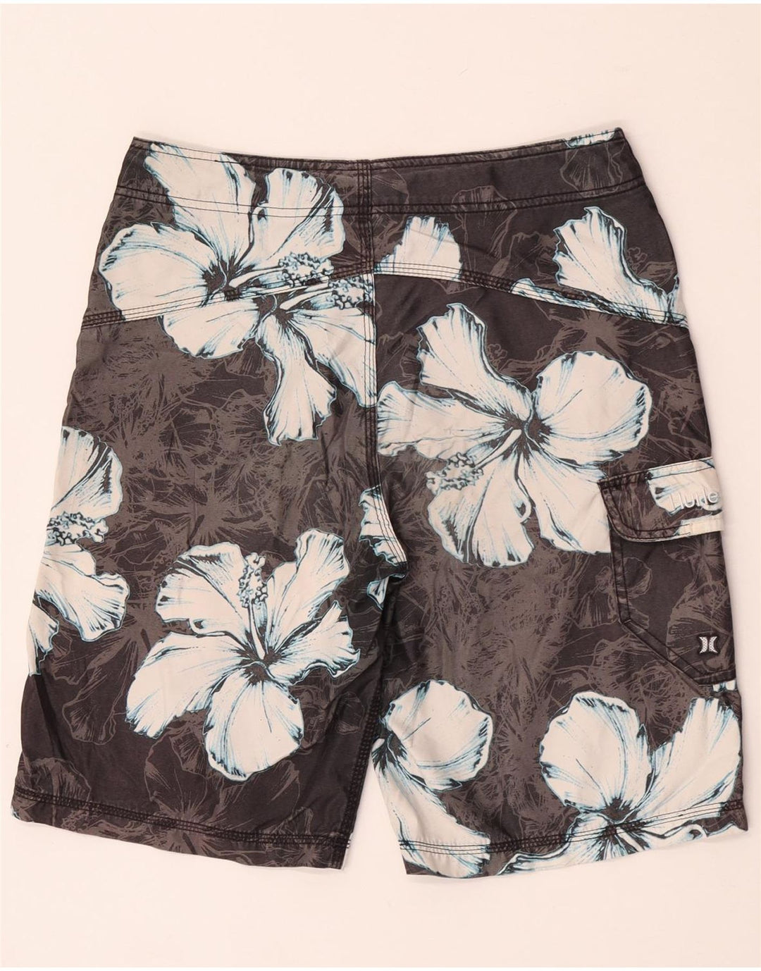 Pantaloncini da bagno grafici da uomo Hurley Poliestere floreale grigio medio
