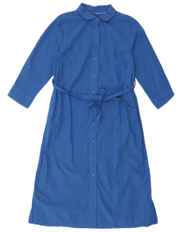 Crew Clothing Abito camicia da donna con maniche a 3/4 UK 10 Piccolo cotone blu