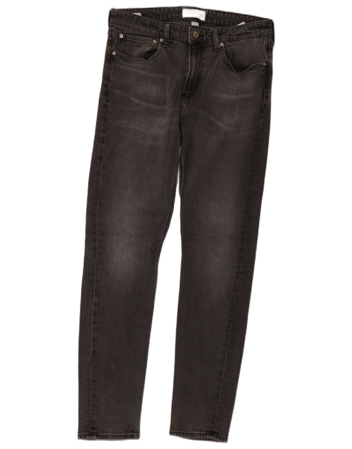 Jeans slim da uomo Calvin Klein W33 L32 cotone grigio