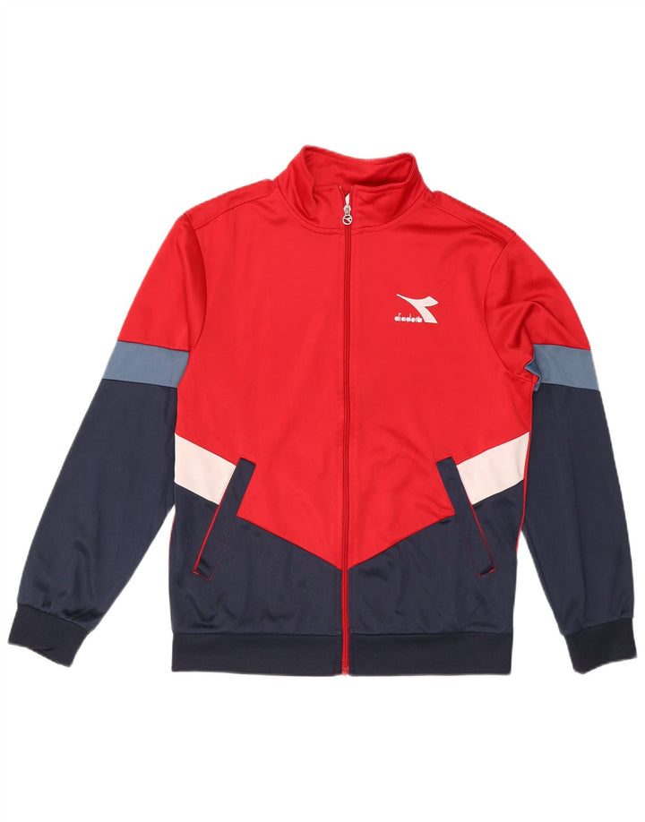 DIADORA Giacca da tuta da uomo Top Jacket Rosso Medio Colourblock Poliestere