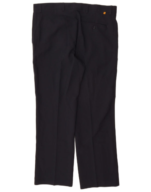 Pantaloni chino dritti da uomo Farah W36 L29 poliestere blu navy