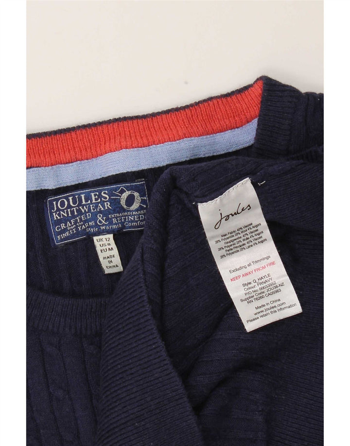 Maglione maglione con scollo a barca da donna Joules UK 12 medio blu navy in poliammide