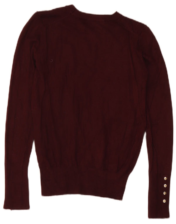 Maglione Zara da donna con scollo a barca UK 8 piccolo in viscosa bordeaux