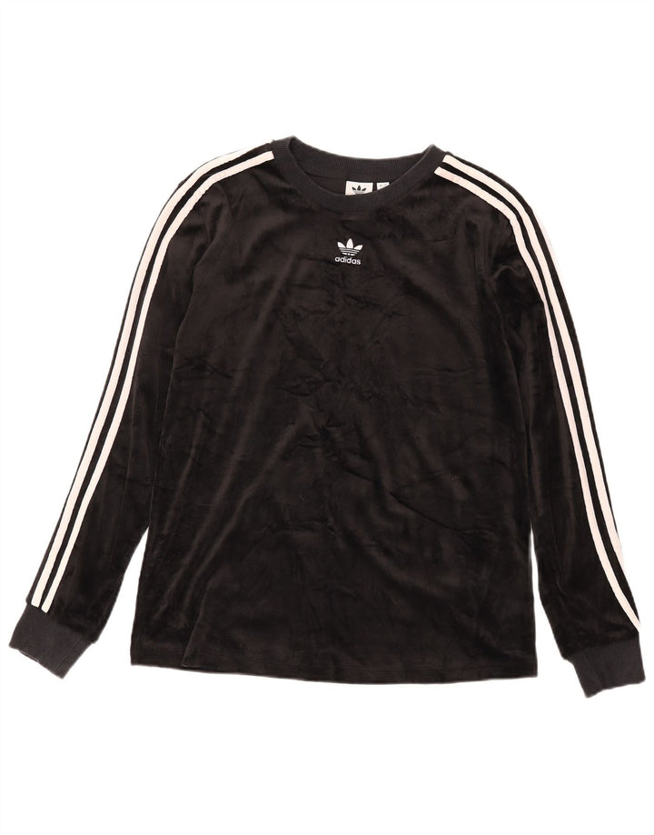Adidas Maglia a manica lunga da donna UK 12 Medium Nero Poliestere