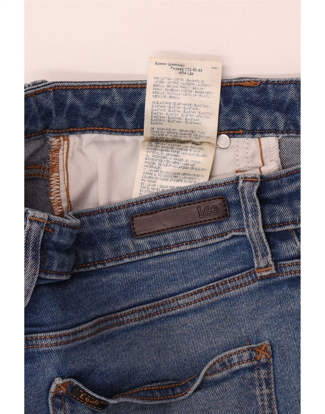 Jeans Lee da donna a gamba larga corta W29 L26 cotone blu