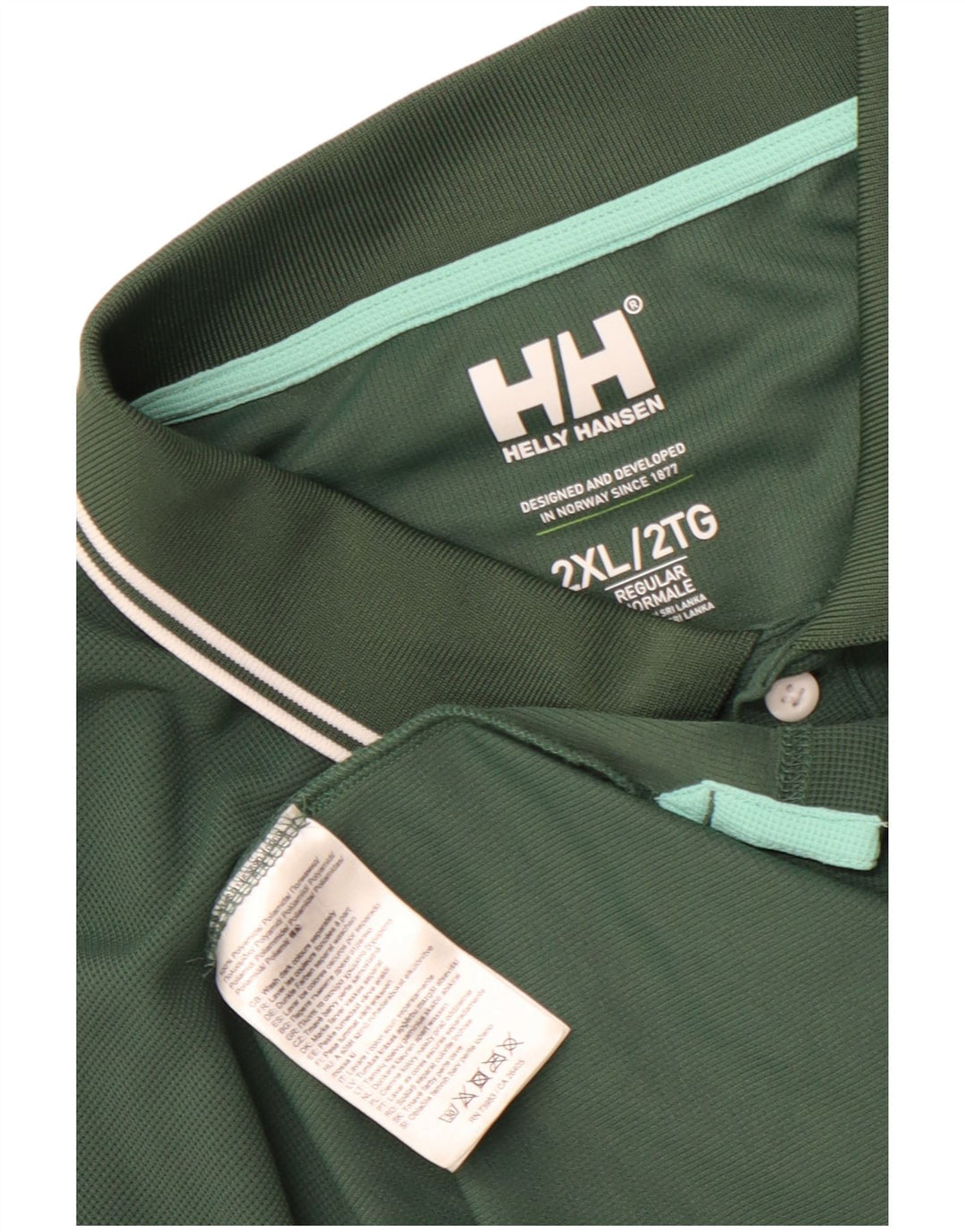 Polo regolare da uomo Helly Hansen 2XL verde poliammide