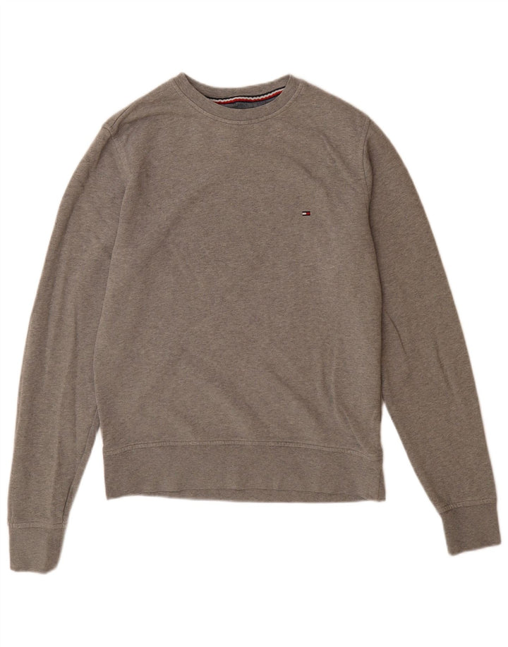 Felpa da uomo Tommy Hilfiger Maglione piccolo cotone chiazzato grigio