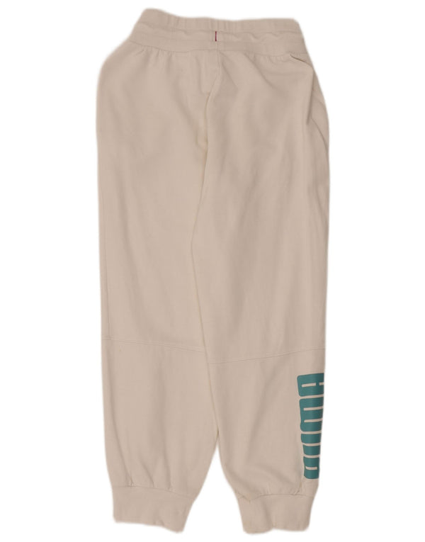 Puma Pantaloni da tuta con grafica da donna Joggers UK 10 Small Cotone bianco
