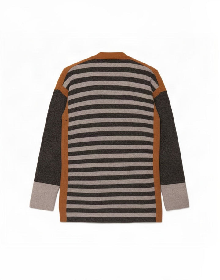 Maglione cardigan aperto con linea lunga da donna White Stuff UK 16 Large Grey Striped