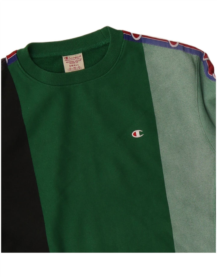 Felpa Champion da uomo con trama inversa, maglione piccolo, colore verde