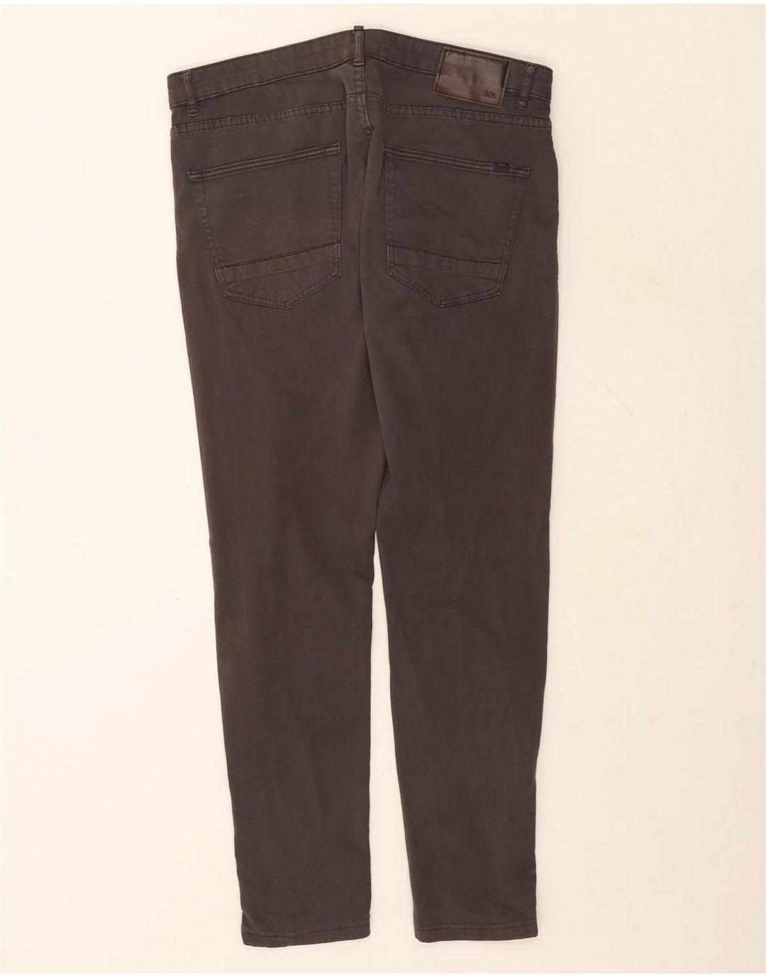 Jeans slim da uomo Zara EU 42 Large W32 L30 Cotone marrone