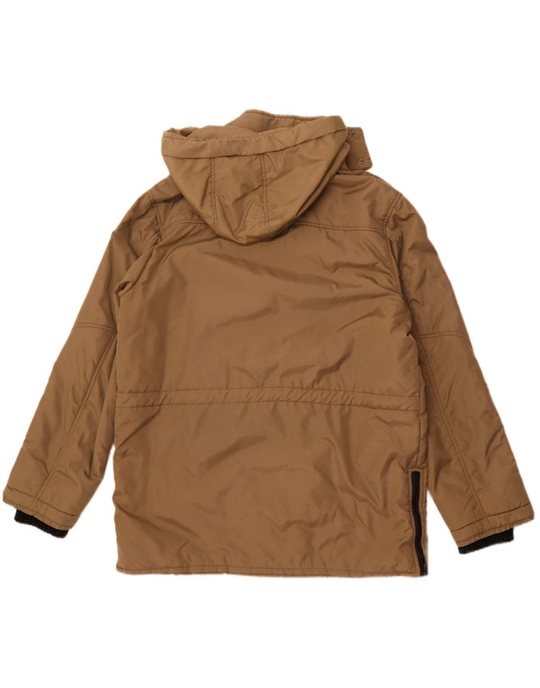 ASTROLABIO Giacca imbottita con cappuccio da uomo UK 42 XL Nylon marrone