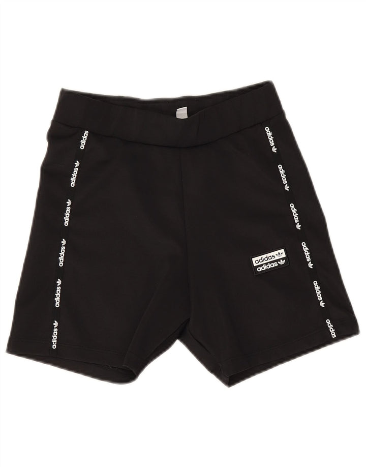 Pantaloncini sportivi grafici da donna Adidas UK 10 piccoli poliestere nero
