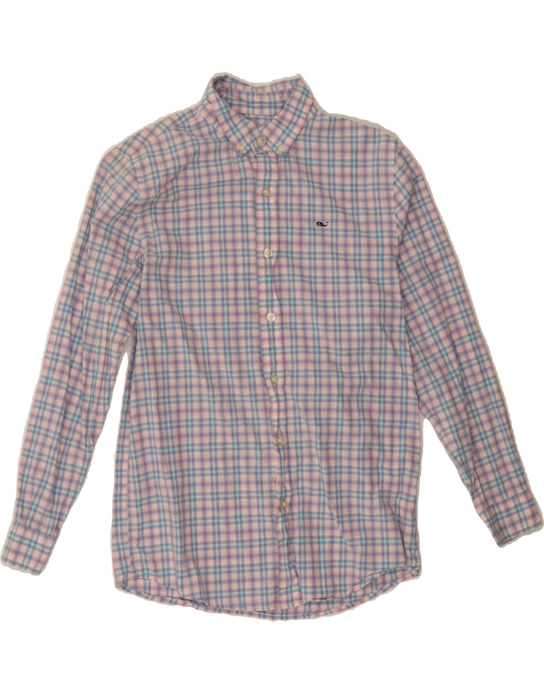 VINEYARD VINES Boys Shirt 12-13 Years Medium Blue Check Cotton Vintage Vineyard Vines and Second-Hand Vineyard Vines from Messina Hembry 