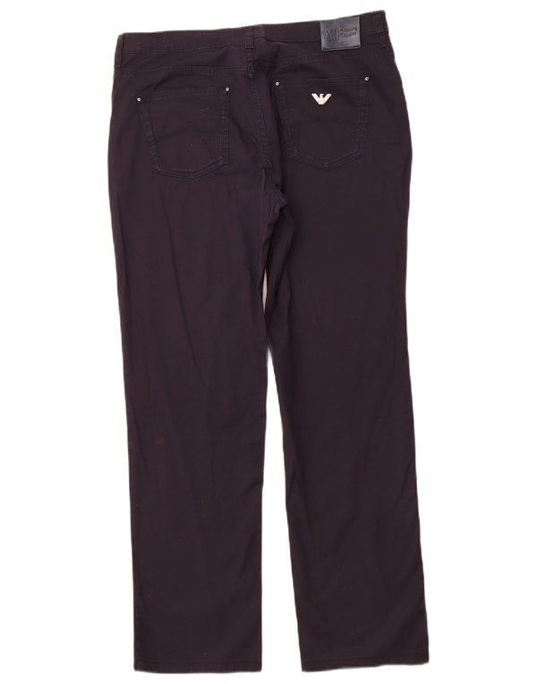 Pantaloni casual dritti Magnolia da donna ARMANI W31 L28 cotone blu navy