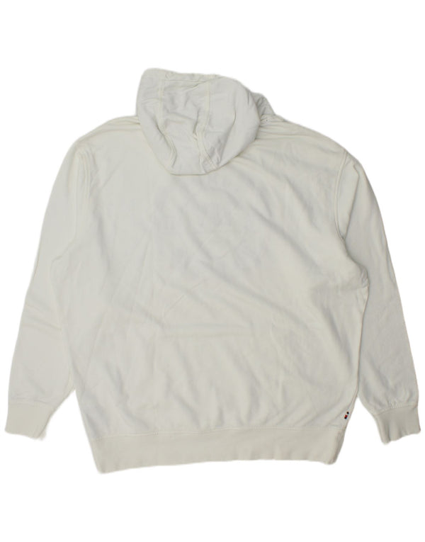 Maglione con cappuccio e vestibilità ampia grafica da uomo Tommy Hilfiger 2XL in cotone bianco