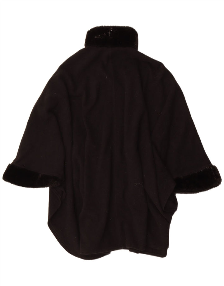 Cappotto poncho vintage da donna, taglia unica, nero