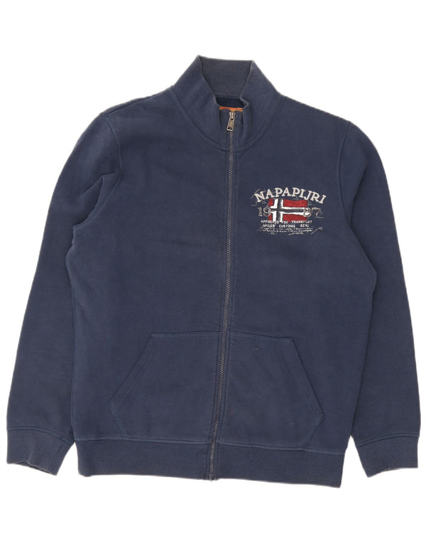 Giacca da ginnastica grafica da uomo Napapijri XL in cotone blu navy