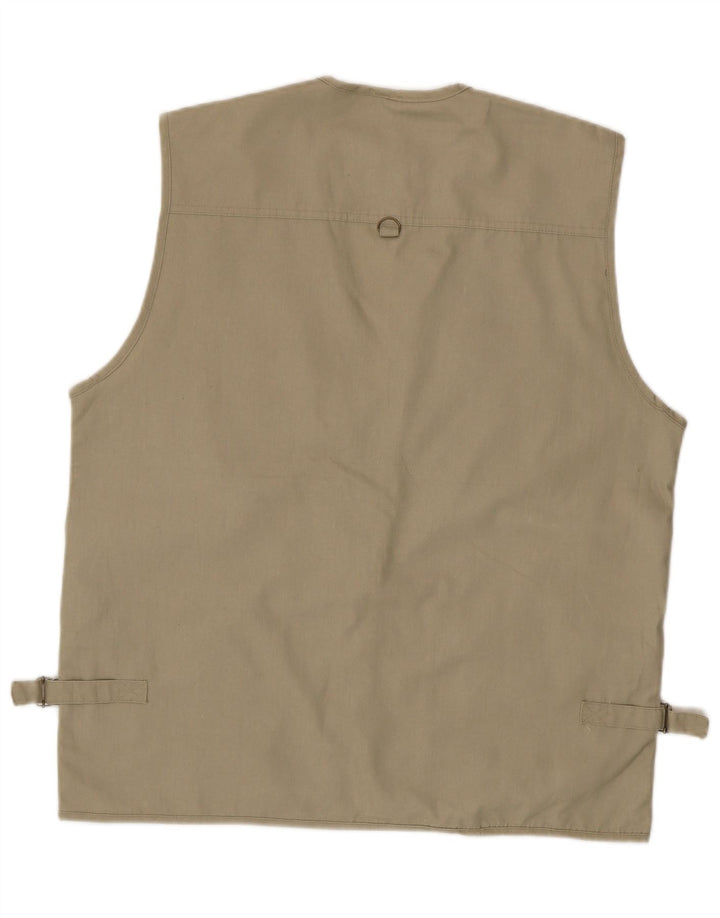 Gilet pratico da uomo vintage UK 42 XL Poliestere beige