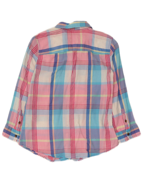 Camicia a maniche a 3/4 da donna Abercrombie & Fitch UK 10 piccolo cotone a quadri rosa