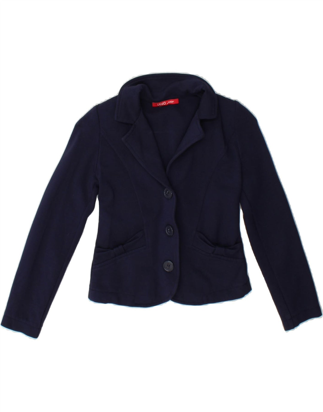 LIU JO Girls 3 Button Blazer Jacket 7-8 Years Navy Blue Polyamide Vintage Liu Jo and Second-Hand Liu Jo from Messina Hembry 