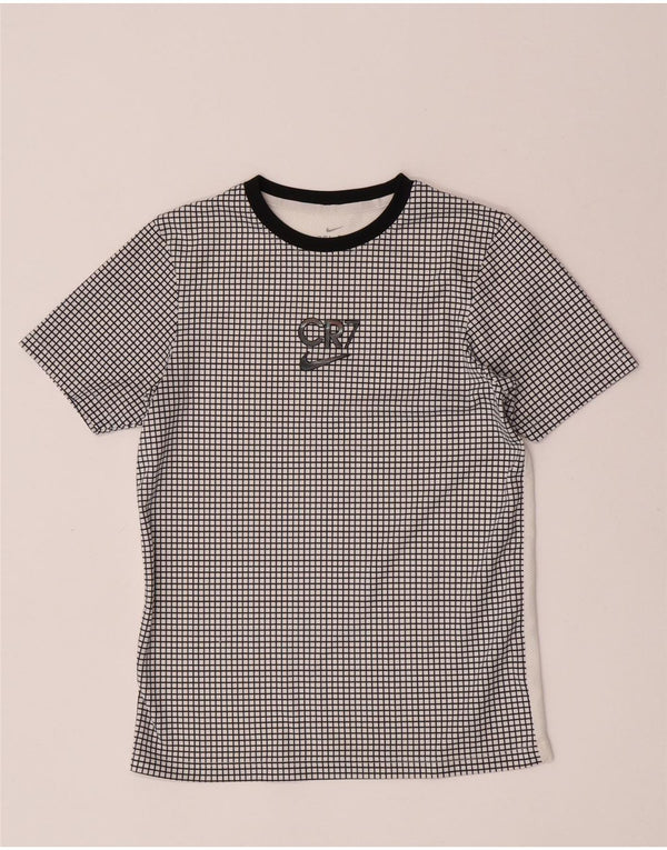 T-shirt grafica Nike CR7 da ragazzo, 12-13 anni, a quadri bianchi grandi