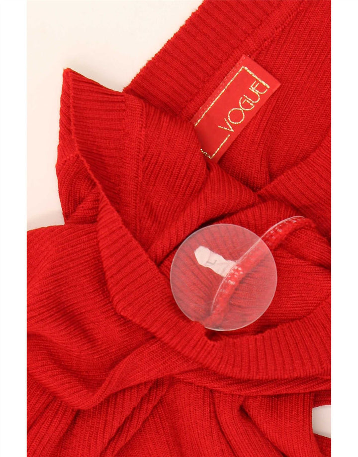 Maglione maglione con scollo a V da donna Vogue UK 14 Grande viscosa rossa