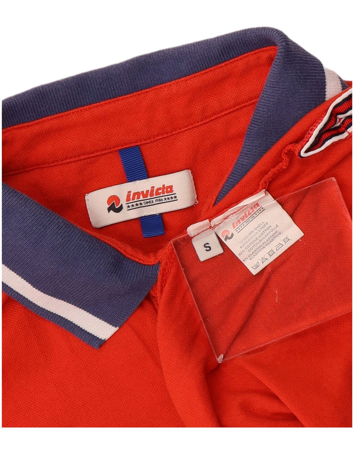 Polo grafica da uomo Invicta piccola rossa in cotone color block