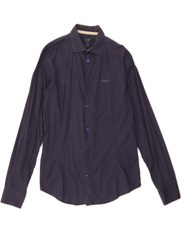 ARMANI JEANS Mens Shirt Large Navy Blue Vintage Armani Jeans and Second-Hand Armani Jeans from Messina Hembry 