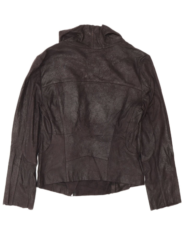 Giubbotto bomber da donna in ecopelle Calvin Klein UK 10 piccolo motociclista nero