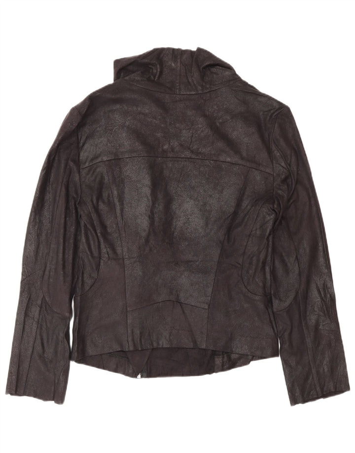 Giubbotto bomber da donna in ecopelle Calvin Klein UK 10 piccolo motociclista nero