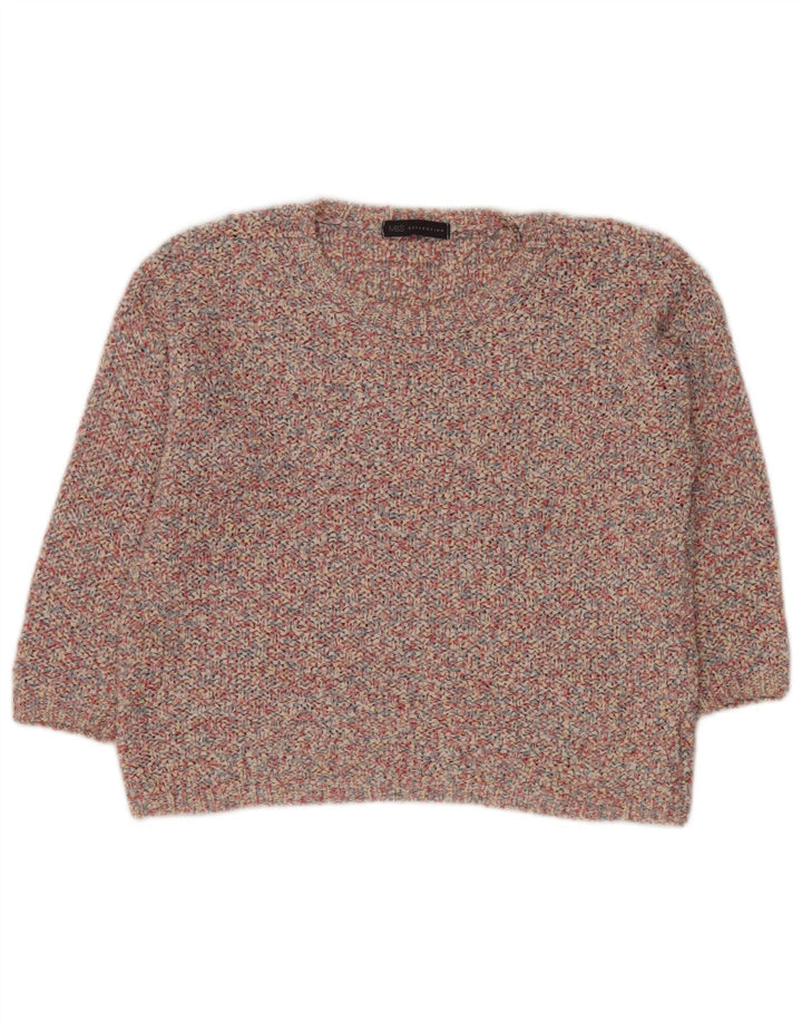 MARKS & SPENCER Maglione corto girocollo da donna UK 14 Large Rosa