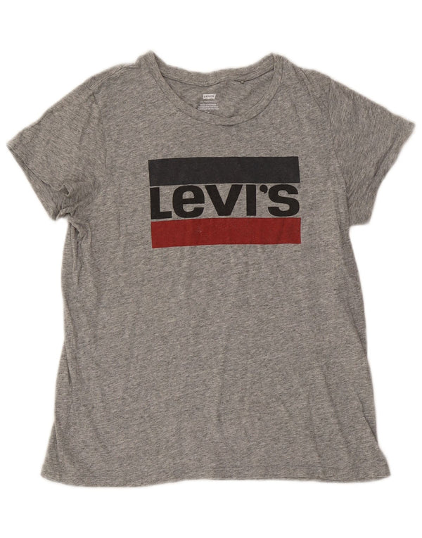 T-shirt grafica da donna LEVI'S UK 14 Grigio medio chiazzato