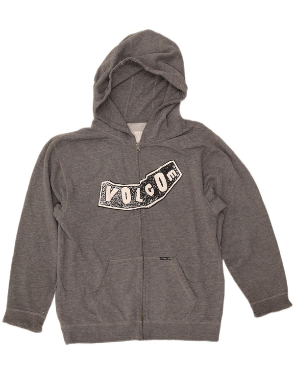 Maglione con cappuccio e zip grafica da donna VOLCOM UK 16 Large Grigio