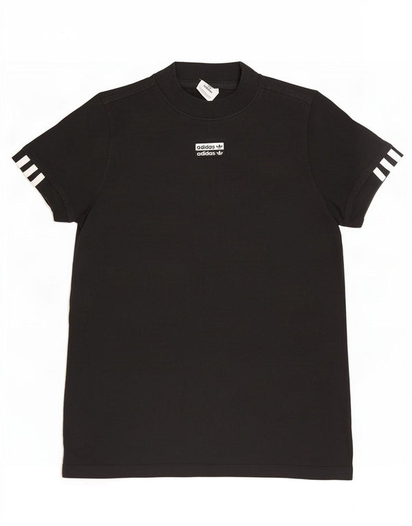 T-shirt grafica da donna Adidas Top UK 10 piccola in cotone nero