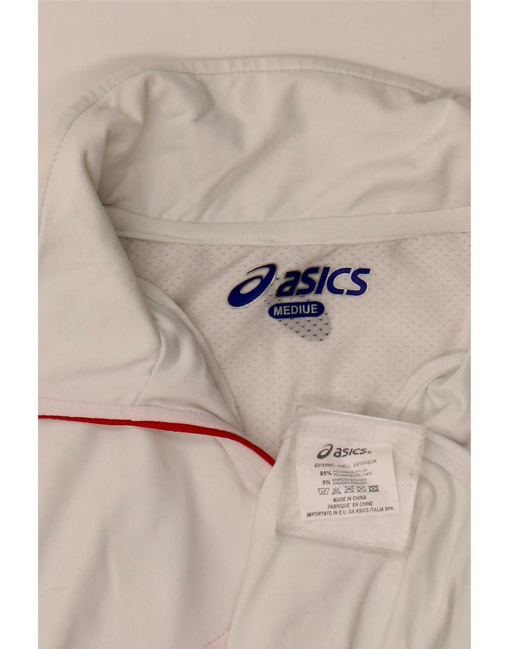 Polo grafica da donna Asics UK 14 Medium White Poliammide