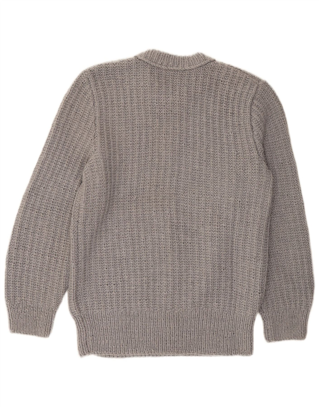 Maglione vintage da uomo con scollo a barca grigio medio