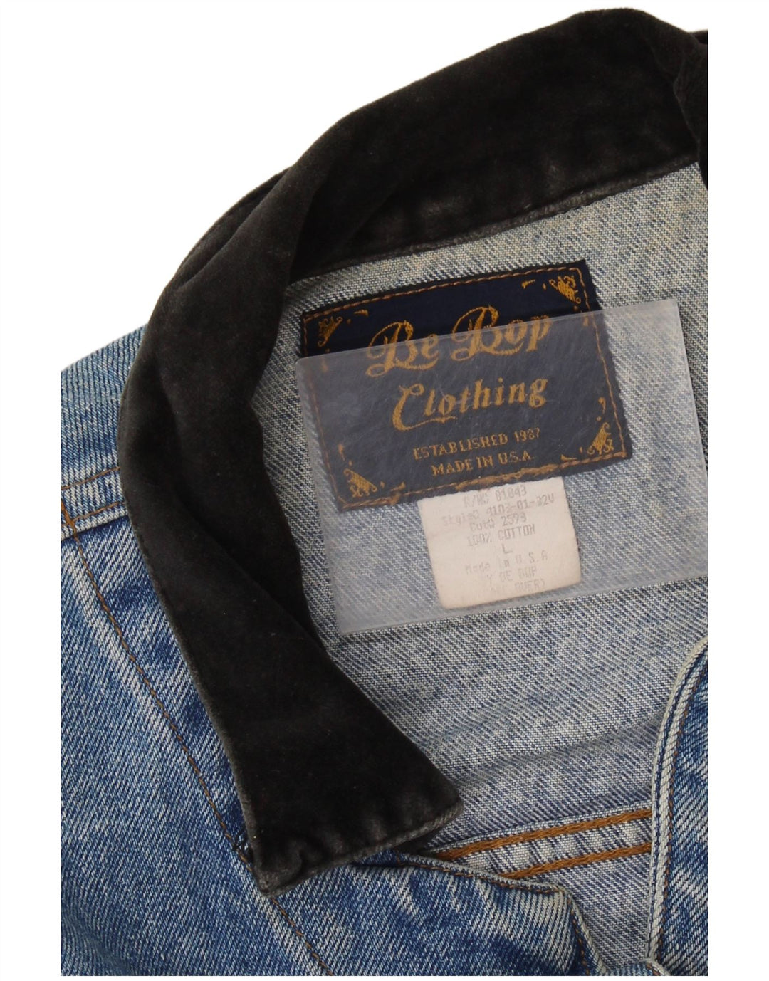 Giacca di jeans vintage da donna UK 14 grande cotone blu