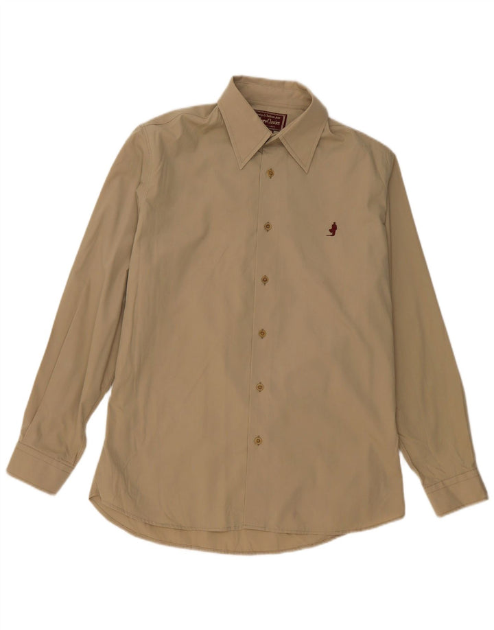 Camicia slim fit da uomo Marlboro Classics grande in cotone beige