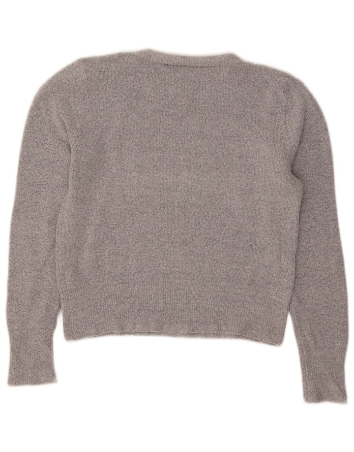 Maglione girocollo corto da donna Oasis UK 12 Acrilico grigio medio
