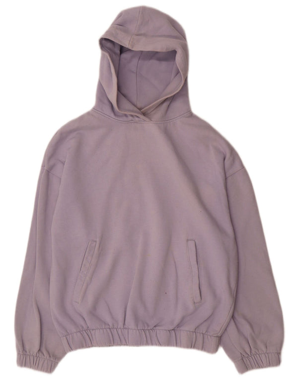 Maglione oversize con cappuccio da donna Zara UK 10 piccolo cotone viola